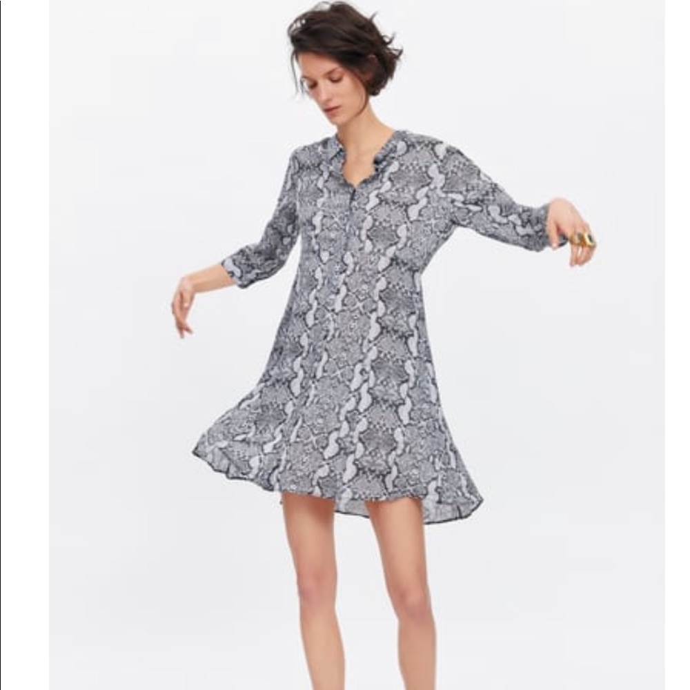 Zara Snakeskin Print Dress XS